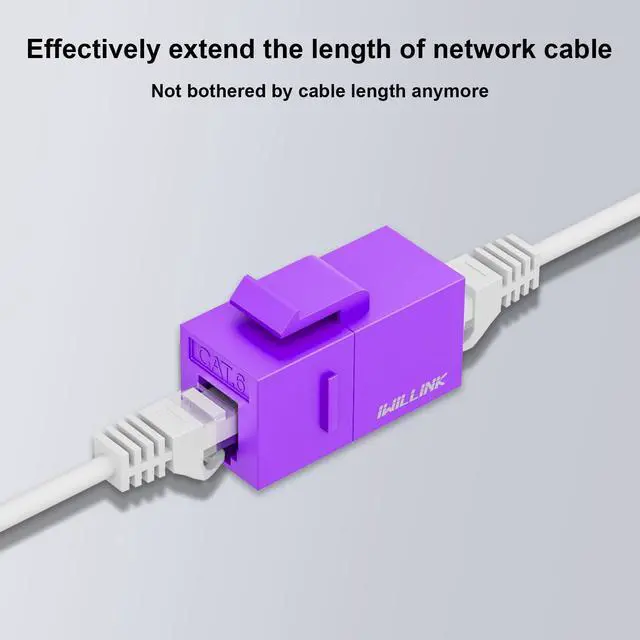 Alt view image 5 of 5 - iwillink RJ45 Cat6 Keystone Coupler 25-Pack, Female to Female Cat6 Keystone Jack, UTP Keystone Coupler Insert (Purple)