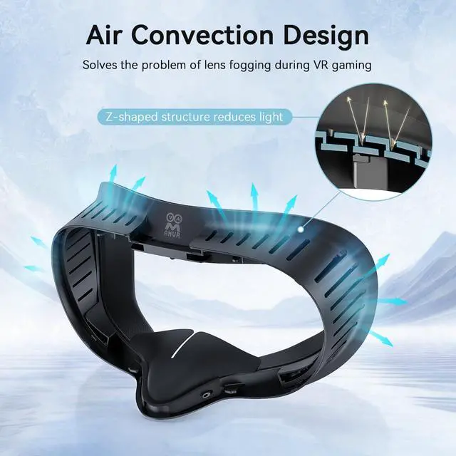 Alt view image 3 of 5 - AMVR Ultra Breathable Facial Interface Face Pad Cover and 16FT(5M) Charging Link Cable Compatible with Meta/Oculus Quest 3S