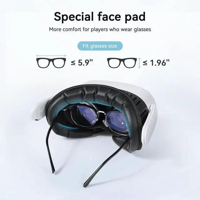 Alt view image 5 of 5 - AMVR Ultra Breathable Facial Interface Face Pad Cover and 16FT(5M) Charging Link Cable Compatible with Meta/Oculus Quest 3S