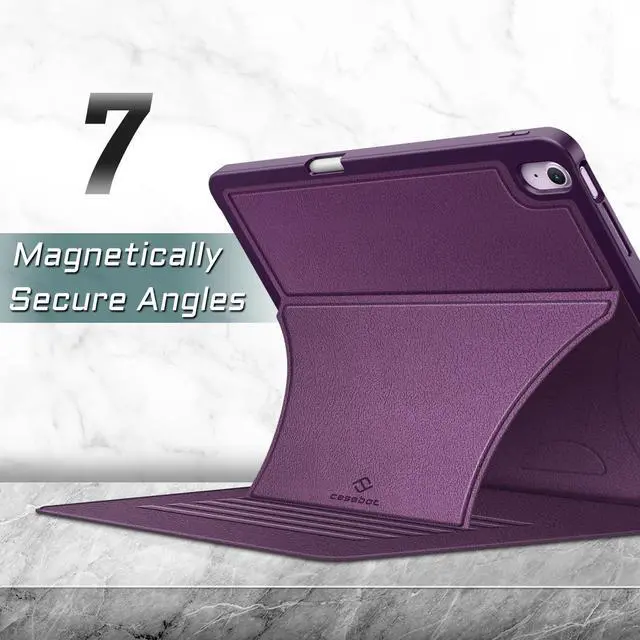 Alt view image 4 of 5 - Fintie Magnetic Stand Case for iPad Air 13-inch (M3) 2025, (M2) 2024 - Multiple Angles Shockproof Rugged Soft TPU Cover with Pencil Holder, Auto Sleep/Wake, Purple