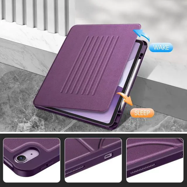 Alt view image 5 of 5 - Fintie Magnetic Stand Case for iPad Air 13-inch (M3) 2025, (M2) 2024 - Multiple Angles Shockproof Rugged Soft TPU Cover with Pencil Holder, Auto Sleep/Wake, Purple