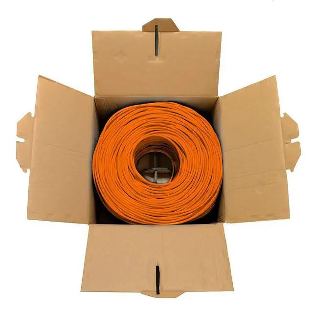 Alt view image 3 of 5 - Dripstone CAT6 Ethernet Cable 1000ft Bulk Network LAN Wire 23AWG Solid UTP 550MHz High-Speed Internet Cable Gaming, Streaming, Office, Home Use, Pull Box, Cat6 Bulk, Stable Connectivity - Orange