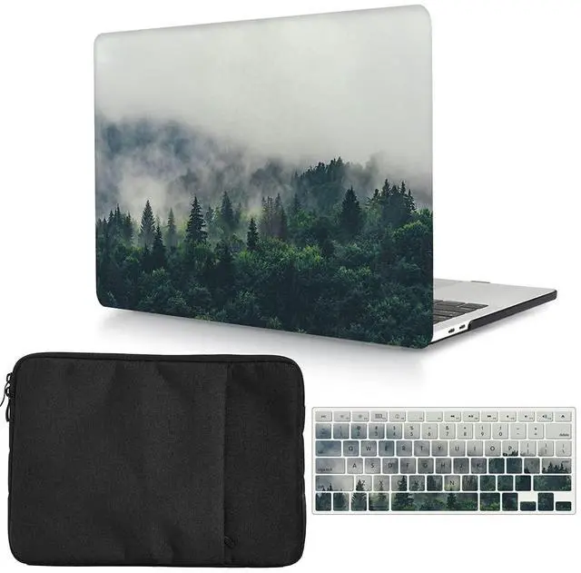 Main image of Case Compatible with MacBook Pro 15 inch 2019 2018 2017 2016 Release A1990 A1707, Plastic Protective Hard Cover & Keyboard Cover & Sleeve for MacBook Pro 15,4 with Touch Bar - Forest