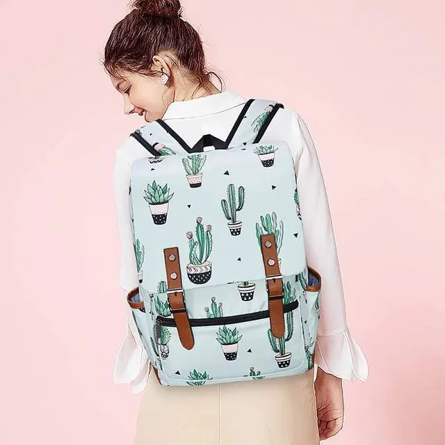Alt view image 2 of 5 - FEWOFJ Cactus Laptop Backpack for Girls Women,College School Bookbags for Teenagers