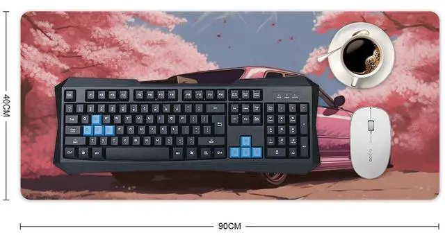 Alt view image 2 of 5 - FeoYoed Large Mouse Pad Desk Mat Computer Accessories Gaming Office Organizers Supplies Decor Essentials Keyboard Pads for Desk Rubber Japan JDM Car R34 Pink Cherry Tree Mount Fuji 40x90cm