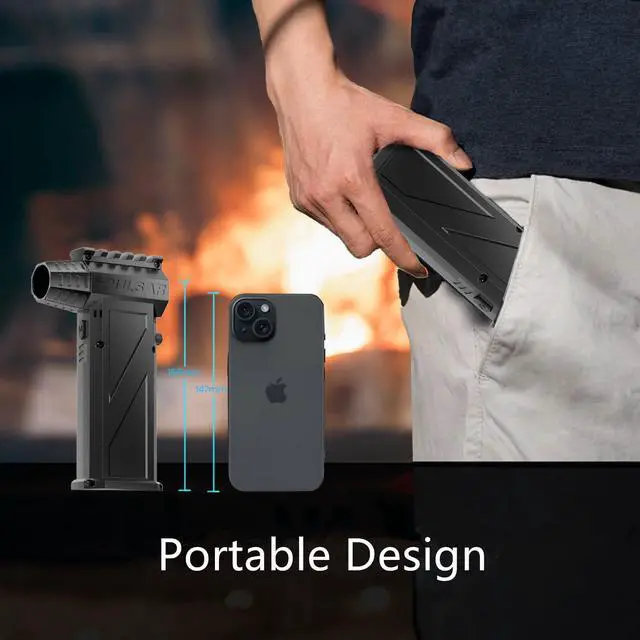 Alt view image 3 of 5 - Compressed Air Duster, 140000RPM Super Power Cordless Electric Air Duster, Rechargeable Air Blower Desk Cleaning Kit for Computer Keyboard Home Car Outdoor Dust Removal