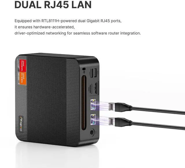 Alt view image 5 of 5 - MAGICNUC AG2 Mini PC, Ryzen 7 7840HS,32 GB DDR5 512GB PCIe SSD Mini Computers,Dual LAN/Wi-Fi 6E/HDMI/DP/USB-C/BT 5.2 Micro PC Business, Office