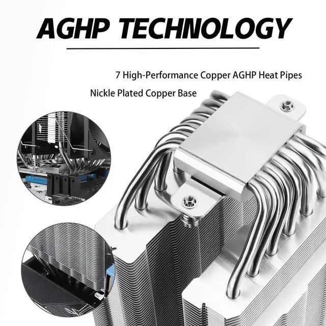 Alt view image 3 of 5 - Thermalrlght Phantom Spirit 120SE CPU Air Cooler, 7 Heat Pipes CPU Cooler,Dual 120mm TL-C12B V2 PWM Fan, AGHP 4.0 Technology, S-FDB Bearing, for AMD AM4 AM5/Intel 1700/1150/1151/1200/1851