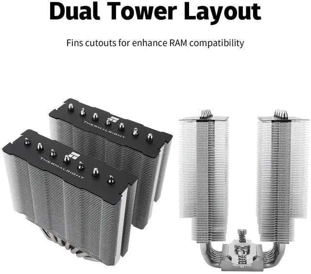 Alt view image 4 of 5 - Thermalrlght Phantom Spirit 120SE CPU Air Cooler, 7 Heat Pipes CPU Cooler,Dual 120mm TL-C12B V2 PWM Fan, AGHP 4.0 Technology, S-FDB Bearing, for AMD AM4 AM5/Intel 1700/1150/1151/1200/1851