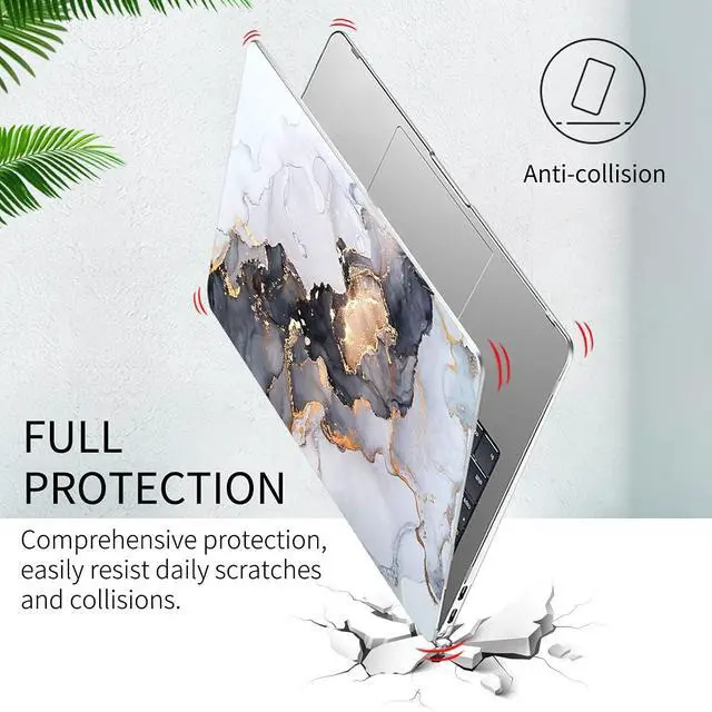 Alt view image 2 of 5 - Watbro Compatible with MacBook Air 13 Inch Laptop Case 2020 2019 2018 Release A2337 M1/A2179/A1932,Classic Marble Case with Keyboard Cover Skin for MacBook Air 2020 with Touch ID