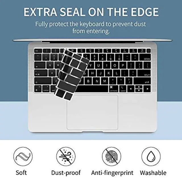 Alt view image 5 of 5 - Watbro Compatible with MacBook Air 13 Inch Laptop Case 2020 2019 2018 Release A2337 M1/A2179/A1932,Classic Marble Case with Keyboard Cover Skin for MacBook Air 2020 with Touch ID