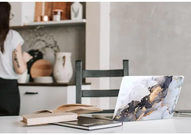 Alt view image 4 of 5 - Watbro Compatible with MacBook Air 13 Inch Laptop Case 2020 2019 2018 Release A2337 M1/A2179/A1932,Classic Marble Case with Keyboard Cover Skin for MacBook Air 2020 with Touch ID