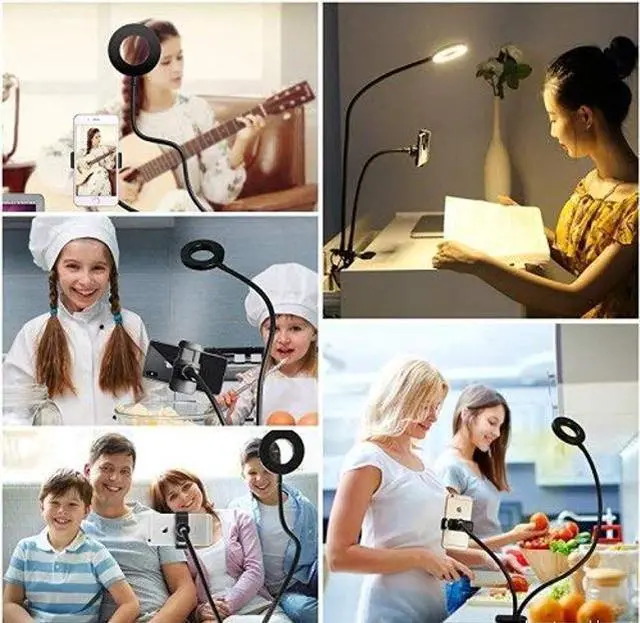 Alt view image 5 of 5 - Webcam Light Stand for Live Stream, Selfie Ring Light with Webcam Mount for Logitech C925e, C922x, C930e,C922,C930,C920,C615,Brio 4K