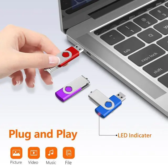 Alt view image 4 of 5 - AreTop 100 Pack 16GB USB Flash Drives Bulk of 2.0 Thumb Drives Pack 16GB USB Drive Bulk Pen Drive Zip Drive Memory Stick with Lanyard for Storage and Backup (Mixed Colors 100pcs)