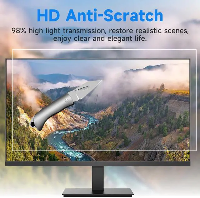 Alt view image 5 of 5 - 2 Pack 22 Inch 1920x1080P Anti Glare Computer Screen Cover, Eye Protection Anti Scratch Matte Anti Glare Film for All 22'' with 16:9 Aspect Ratio Computer Monitor