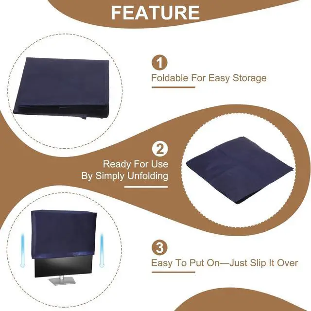 Alt view image 4 of 5 - PATIKIL Computer Dust Cover Set, 34" Monitor Keyboard and Host PC Dust Proof Computer Protection Case for Desktop PC CPU Protector - 3Pcs (Blue)