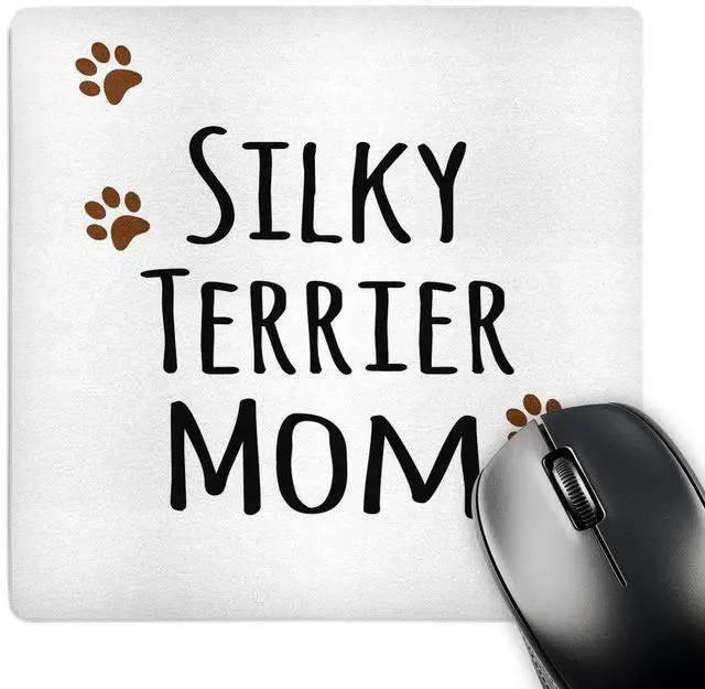 Main image of 3dRose Silky Terrier Dog Mom Doggie by Breed Muddy Brown Paw Prints Doggy Lover Proud Pet Owner Mama Mouse Pad (mp_154197_1)