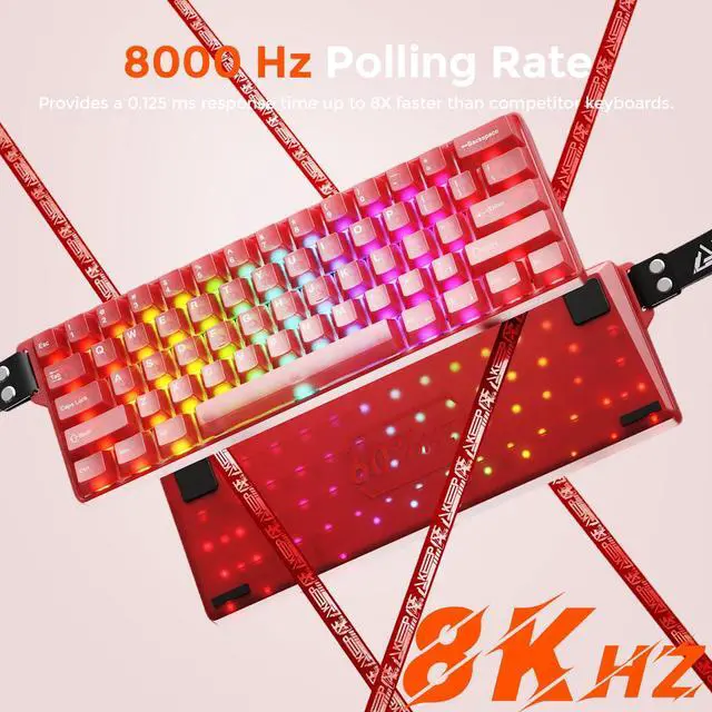 Alt view image 5 of 5 - DAREU COOL60 60% Hall Effect Gaming Keyboard with Magnetic Switch, SOCD, 0.01mm Actuation Adjustable Rapid Trigger,8000 Hz Polling, Frosted Transparent Keycaps, Hot-swap, RGB Backlit