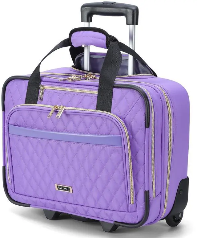 Main image of Lekespring Rolling Laptop Bag, Laptop Briefcase on Wheels for Women Fits Up to 15.6Inch Computer Bags Water Resistant for Work Travel and Business (Purple)