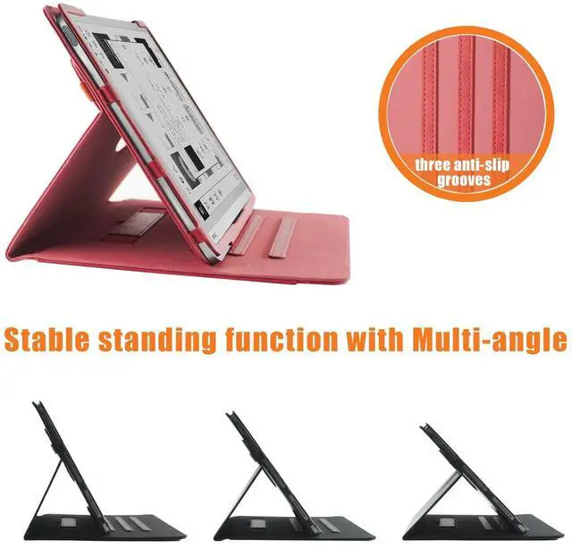 Alt view image 2 of 5 - DINGGUAGUA Case Compatible with BOOX Tablet Go 10.3 inch Tablet (2024 Released) PU Leather with Hand Strap Foldable Stands Cover Auto Sleep/Wake,Red