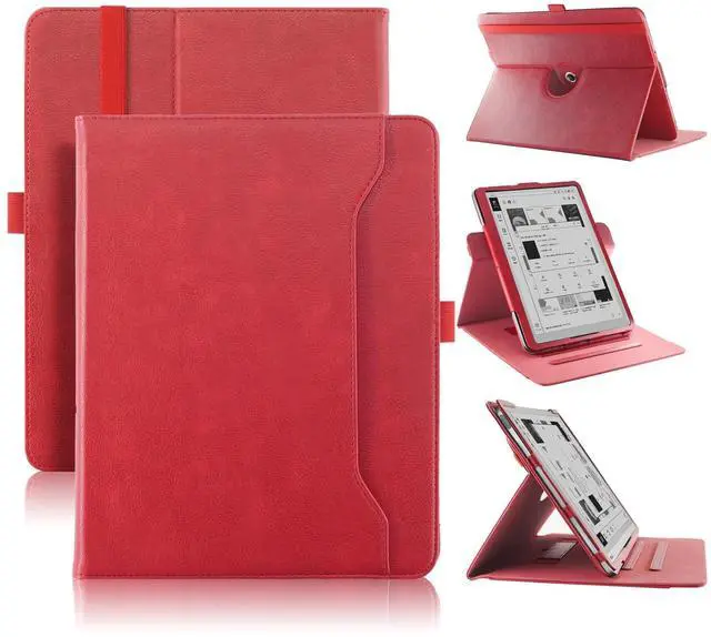 Main image of DINGGUAGUA Case Compatible with BOOX Tablet Go 10.3 inch Tablet (2024 Released) PU Leather with Hand Strap Foldable Stands Cover Auto Sleep/Wake,Red