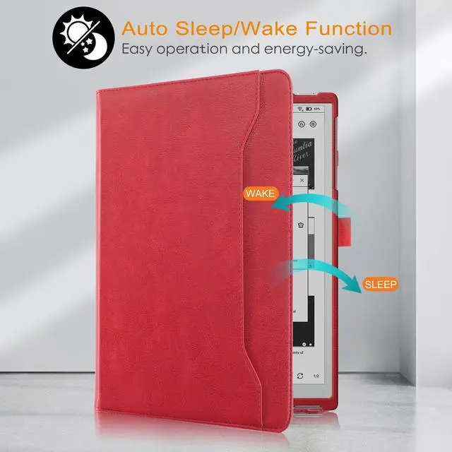 Alt view image 5 of 5 - DINGGUAGUA Case Compatible with BOOX Tablet Go 10.3 inch Tablet (2024 Released) PU Leather with Hand Strap Foldable Stands Cover Auto Sleep/Wake,Red