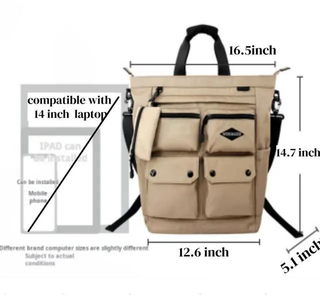 Alt view image 4 of 5 - NOBLEMAN Convertible Black Laptop Backpack Purse for Women Travel Work, 3 In 1 Tote Backpack Convertible Bag Daypack for Work, Daily, Travel