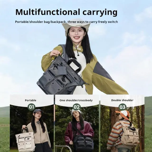 Alt view image 5 of 5 - NOBLEMAN Convertible Black Laptop Backpack Purse for Women Travel Work, 3 In 1 Tote Backpack Convertible Bag Daypack for Work, Daily, Travel