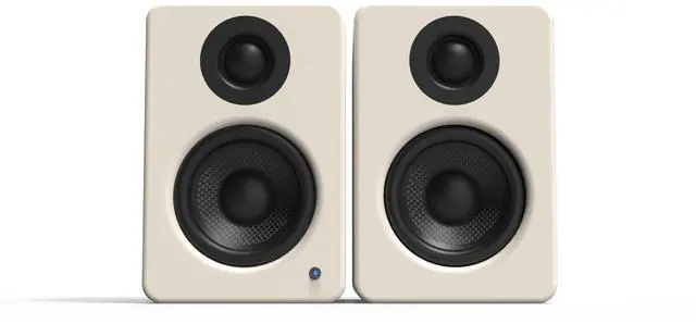 Alt view image 2 of 2 - Kanto YU2 Powered Desktop Computer Speakers | 3" Drivers 3/4" Silk Dome Tweeter | 50 W RMS | Built-in USB DAC & AUX Input | Sub Out | Pair | Matte Cream