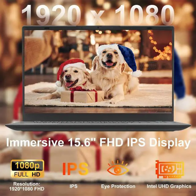 Alt view image 2 of 5 - GINA 15 15.6" FHD Laptop Compter, Windows 11 Pro for Students, Intel Quad-Core N100, 16GB DDR5 RAM, 1TB SSD, Free MS Office, Fingerprint, Numeric Keypad, Type-C, HDMI, USB 3.2, 2-Year Warranty