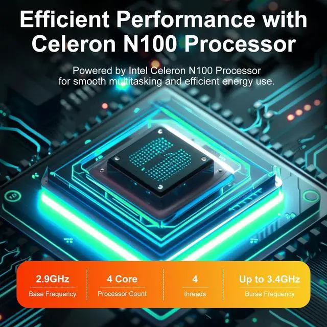 Alt view image 4 of 5 - GINA 15 15.6" FHD Laptop Compter, Windows 11 Pro for Students, Intel Quad-Core N100, 16GB DDR5 RAM, 1TB SSD, Free MS Office, Fingerprint, Numeric Keypad, Type-C, HDMI, USB 3.2, 2-Year Warranty