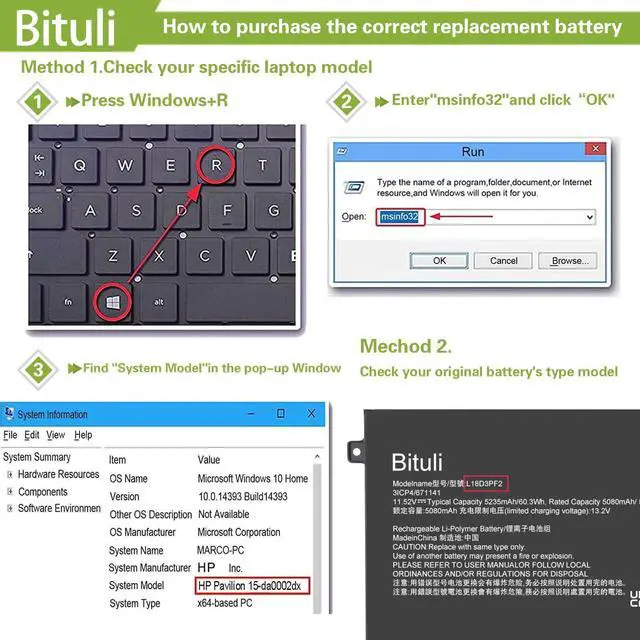 Alt view image 3 of 5 - Bituli L18M3PFA L18D3PF2 Laptop Battery Replacement for Lenovo Yoga C740-15IML C740-15 81TD Series Notebook 5B10T83739 5B10T83740 5B10W67258 5B10W67402 SB10W67375 5235mAh 11.52V 60.3Wh