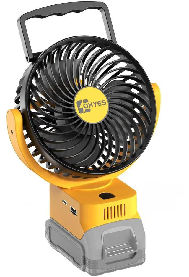 Main image of ohyes Cordless 5IN Jobsite Fan Fit For DeWALT 20V Max Battery Brushless Motor Variable Speed USB Fast Charging For Camping and Workshop(Battery not included)