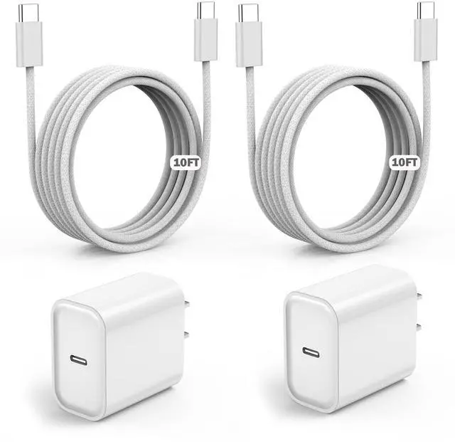 Main image of Fast Charger for iPhone 17 16,Apple MFi Certified20W Type C Wall Charger Block with 10Foot USB C to C Woven Braided Cable for iPhone 17/17 Air/17 Pro Max/17 Pro/16/16 Pro Max/16 Plus/15/iPad/Airpods