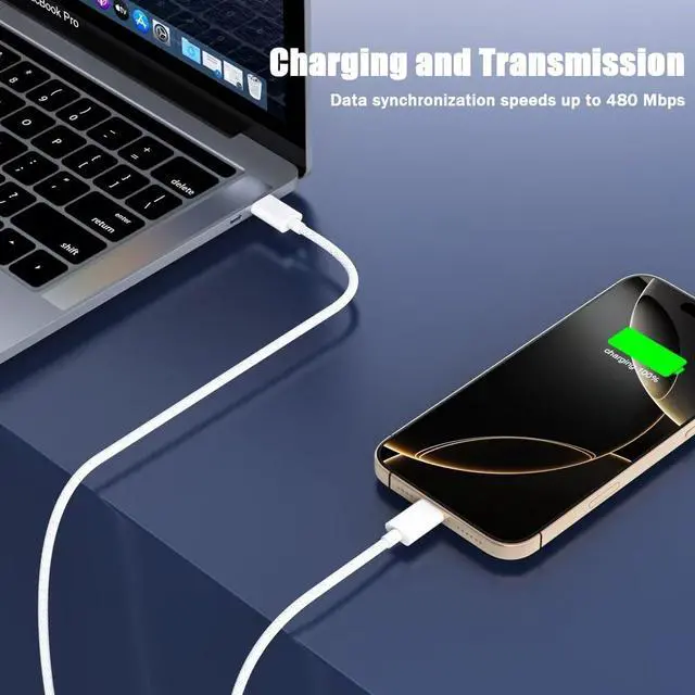 Alt view image 5 of 5 - Fast Charger for iPhone 17 16,Apple MFi Certified20W Type C Wall Charger Block with 10Foot USB C to C Woven Braided Cable for iPhone 17/17 Air/17 Pro Max/17 Pro/16/16 Pro Max/16 Plus/15/iPad/Airpods