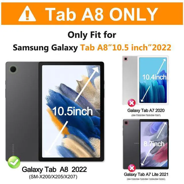Alt view image 2 of 5 - BATYUE Case for Samsung Galaxy Tab A8 10.5 inch 2022, Heavy Duty Rugged Shockproof Protective Case with Hand Strap+Rotating Kickstand for Tab A8 SM-X200/X205/X207 - Red