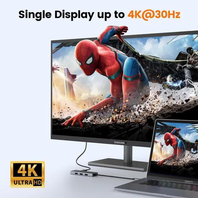 Alt view image 4 of 4 - USB-C Dual HDMI Docking Station, Dual Monitor Adapter with Super-Speed Transfer, Compatible with Thunderbolt 5/4/3, USB4.0, MacBook & Windows Laptops