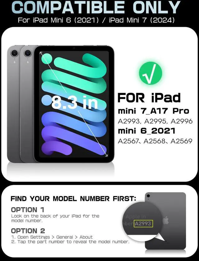 Alt view image 2 of 5 - SUPCASE for iPad Mini 7 A17 Pro 2024 Case with Stand (Unicorn Beetle Prism), [Anti-Scratch] [Support Apple Pencil Charging] Slim Protective Clear Cover for iPad Mini 7th/6th Generation 8.3 Inch, Blue