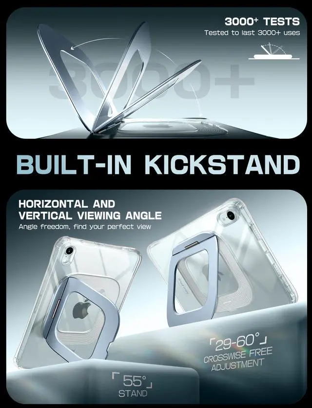 Alt view image 5 of 5 - SUPCASE for iPad Mini 7 A17 Pro 2024 Case with Stand (Unicorn Beetle Prism), [Anti-Scratch] [Support Apple Pencil Charging] Slim Protective Clear Cover for iPad Mini 7th/6th Generation 8.3 Inch, Blue