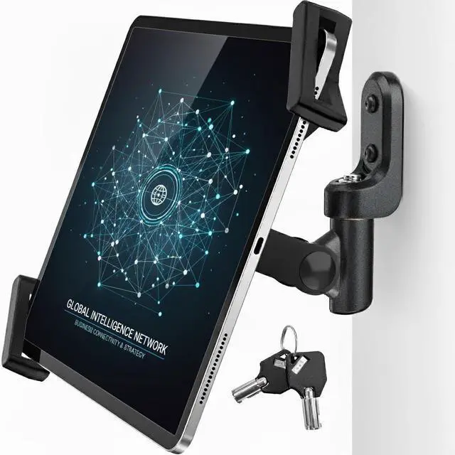 Main image of AboveTEK Tablet Wall Mount Holder, 360° Rotation iPad Wall Mount with Anti-Theft Lock & Key, Fits 7.9"14.6" Tablets, Premium Steel & Zinc Alloy Secure Wall Mounted Tablet Holder