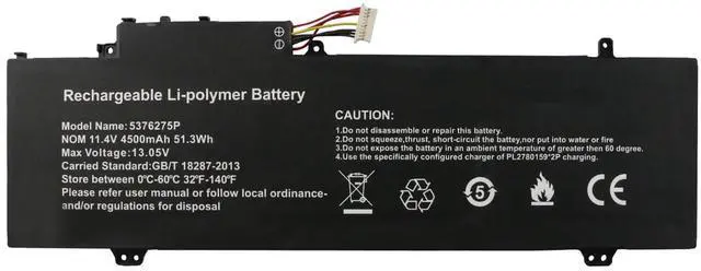 Alt view image 2 of 5 - 5376275P Battery for Gateway GWTN141 GWNR51516 GWNR71517 GWTN141-10BK GWTN141-10BL WTN141-10GR GWTN141-4BK GWTN156-1RG GWTN156-9SL GWTN156-11BK GWNR71517-BK U559068PV-3S1P NV-509067-3S UTL-509068-3S