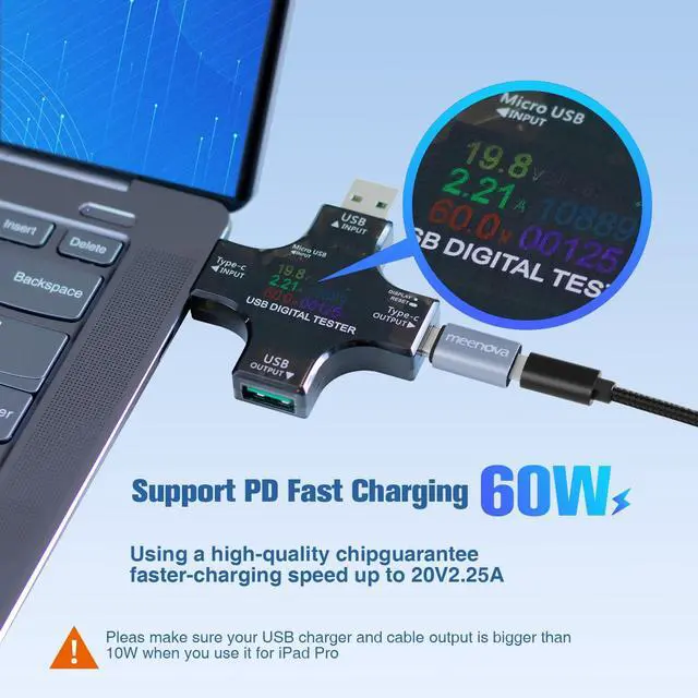 Alt view image 3 of 5 - Meenova 60W Lightning to USB C Adapter for iPhone 16 15 Pro Max Plus, S24, Type C Charging Converter,Cord Organizer 304 Stainless Steel Cable Holder, Cable Management Aesthetic Cute Desk Accessories