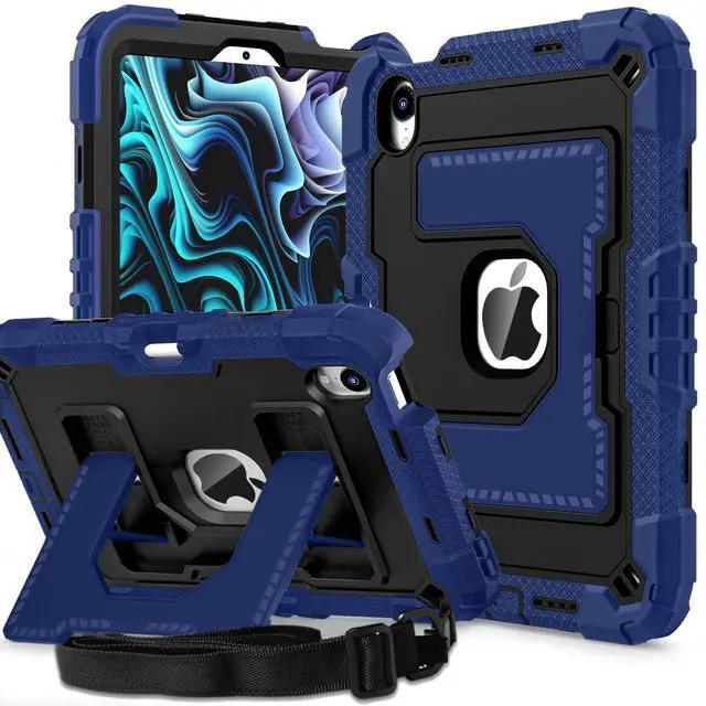 Main image of Kids Case Compatible with iPad mini 7 A17 pro 2024 Mini 6 8.3,Colorful Shockproof Case with Pencil Holder and Adjustable Big Stand,Handle Strap for iPad mini 6th 7th Gen