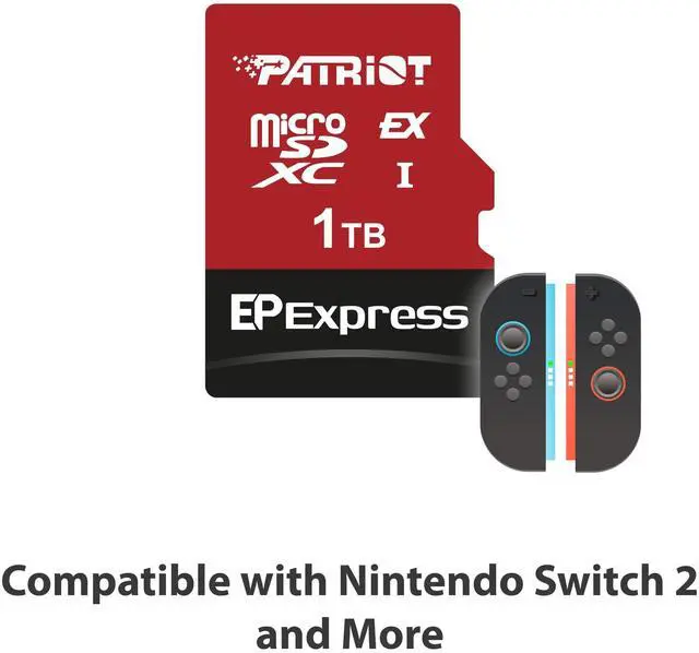 Alt view image 3 of 3 - Patriot EP Series 1TB Micro SDXC Express V30 UHS-I U3 4K UHD Memory Card - PEF1TEPEXMCX - Compatible with Nintendo Switch 2 - Read Speed up to 800MB/s, Write Speed up to 600MB/s
