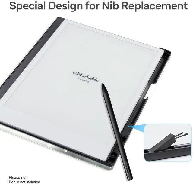 Alt view image 4 of 5 - CoBak Case for Remarkable 2 Paper Tablet - Lightweight and Hard Back Shell Protective Book Folio Cover with Built-in Pen Holder - for 10.3" 2020 Released (Ink Painting)