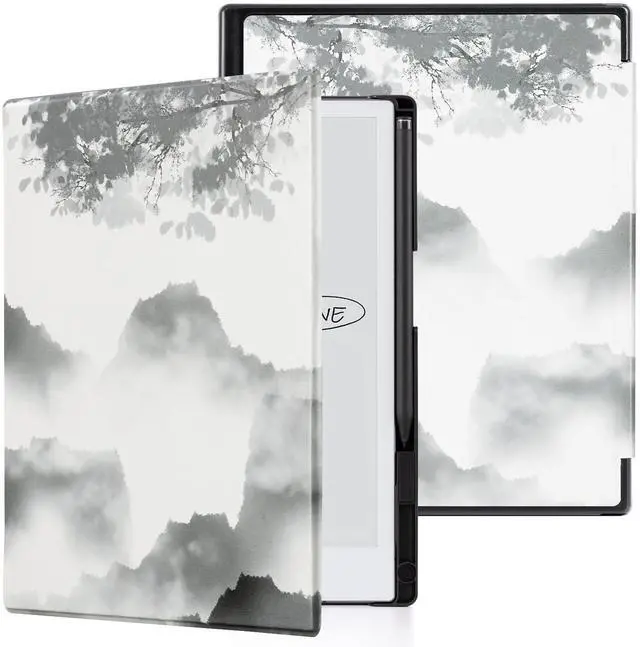 Alt view image 2 of 5 - CoBak Case for Remarkable 2 Paper Tablet - Lightweight and Hard Back Shell Protective Book Folio Cover with Built-in Pen Holder - for 10.3" 2020 Released (Ink Painting)
