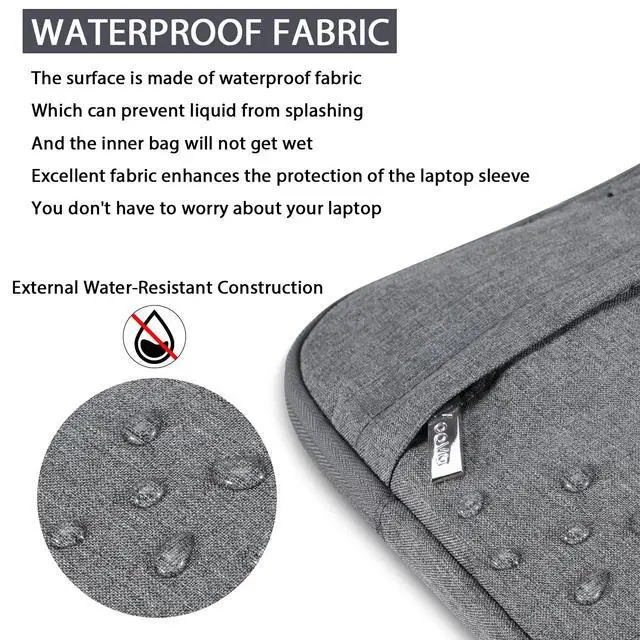 Alt view image 4 of 5 - Voova Laptop Case 17 17.3 inch with Shoulder Strap, Waterproof Computer Sleeve Cover Compatible with 17-18 MacBook HP Acer Asus Dell Lenovo, Slim Briefcase for Men Women, Grey