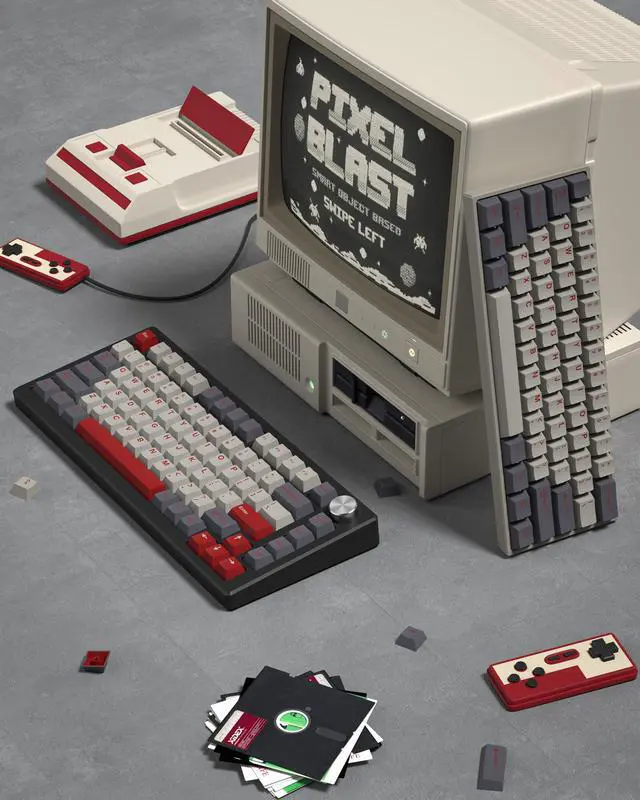Alt view image 3 of 5 - Womier Double Shot PBT Keycaps Set 138 Keys, Cherry Profile Custom Keycaps 60 65 75 100 Percent for 61/64/68/84/87/100/104/108 Retro Gaming Mechanical Keyboard, Purple Gray