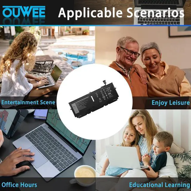 Alt view image 5 of 5 - OUWEE 722KK Laptop Battery Compatible with Dell XPS 13 9300 (2020) XPS 13 9310 (2020) XPS 13 9380 (2020) Series P117G P117G002 P117G001 0WN0N0 WN0N0 02XXFW 2XXFW FP86V 52Wh 6800mAh 7.6V