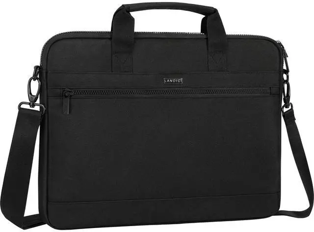 Main image of LANDICI 360° Protective Laptop Bag Case 14-15 Inch with Shoulder Strap & Handle, Waterproof Computer Sleeve Cover for MacBook Air/Pro 15, Chromebook 14, Slim Briefcase for Men Women, Black